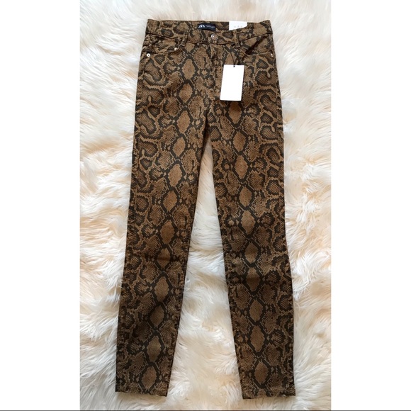 Zara Denim - Zara | High Rise Skinny Snake Print Jeans